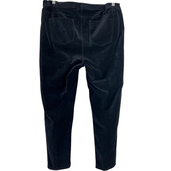 J Jill Womens Velour Pants Size 16 Black Straight Leg Style 134294 - Picture 3 of 7